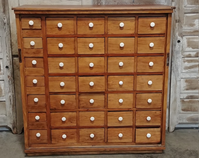 Stunning 1860's 35 Drawer Apothecary Cabinet # 186010 Shipping is not a 1.00 Shipping is not free please contact us before purchase Thanks