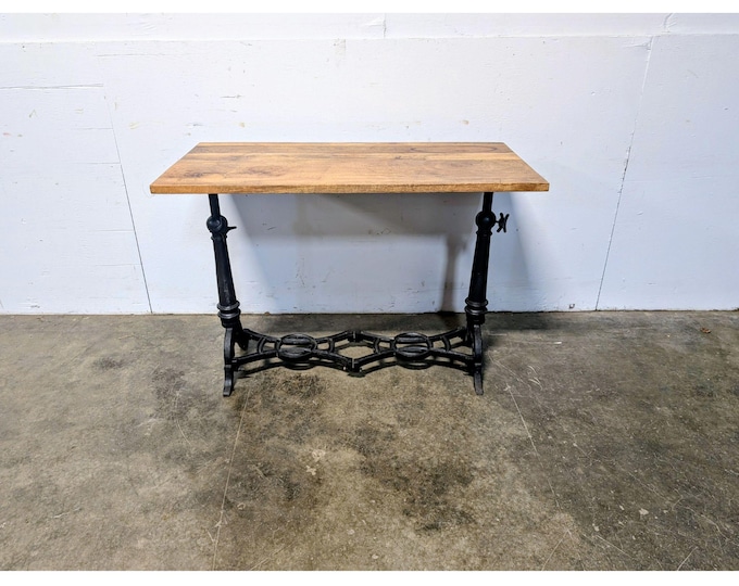 1920,s Cast Iron And Wood Adjustable Work Table # 201320 Shipping is not a 1.00 Shipping is not free please contact us before purchase