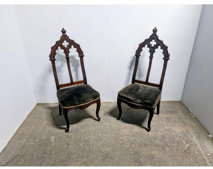 Pair Of Mid 1880,s Walnut Chairs # 200425 Shipping is not a 1.00 Shipping is not free please contact us before purchase Thanks