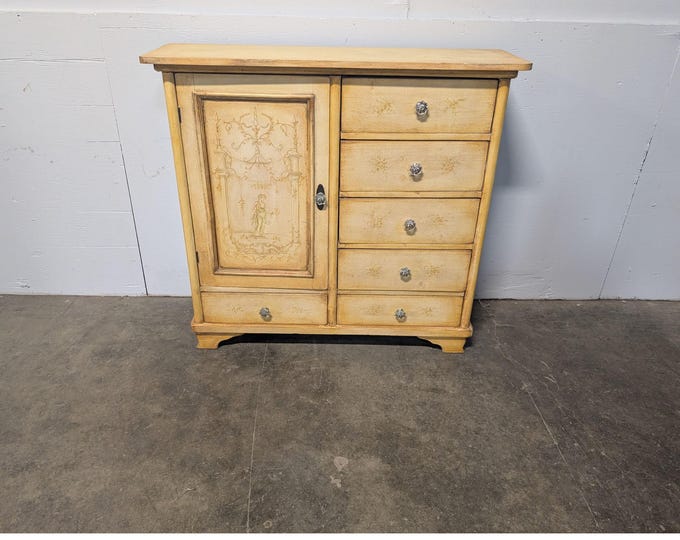 1940,s Side By Side Paint Decorated Cabinet # 199893 Shipping is not a 1.00 Shipping is not free please contact us before purchase Thanks