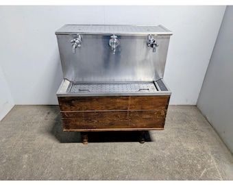 Unique Prohibition Era 1920,s Stainless Copper And Oak Sink On Stand # 198774 Shipping is not a 1.00 Shipping is not free