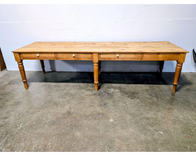 Mid 1800,s 10 Ft Three Drawer Six Legged Irish Pine Table # 201363 Shipping is not a 1.00 Shipping is not free please contact us