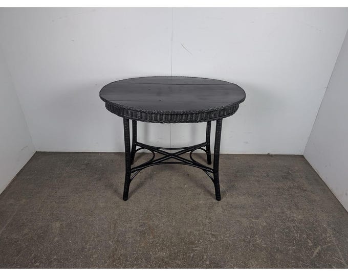 1920,s Black Painted Oval Wicker Table # 197273 Shipping is not a 1.00 Shipping is not free please contact us before purchase Thanks