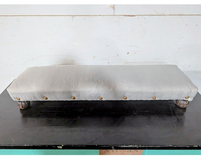 1850,s Bench With Carved Bun Feet # 198046 Shipping is not a 1.00 Shipping is not free please contact us before purchase Thanks