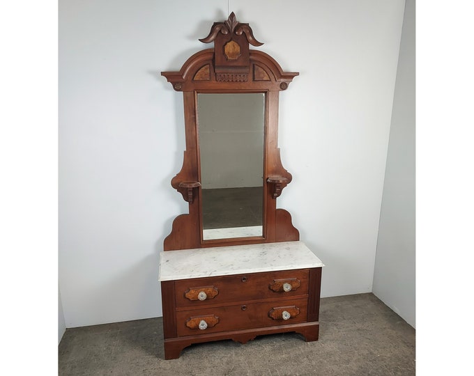 1860's Walnut And Marble Dresser # 184785 Shipping is not free please conatct us before purchase Thanks