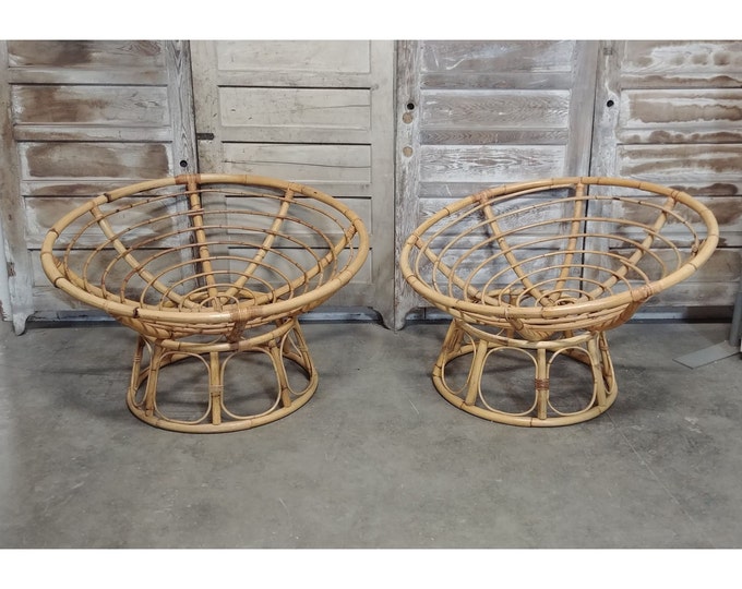 Pair Of Vintage Papa Sans Chairs # 185973 Shipping is not free please conatct us before purchase Thanks