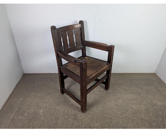 1940,s Mission Style Rush Seat Arm Chair # 196328 Shipping is not a 1.00 Shipping is not free please contact us before purchase Thanks