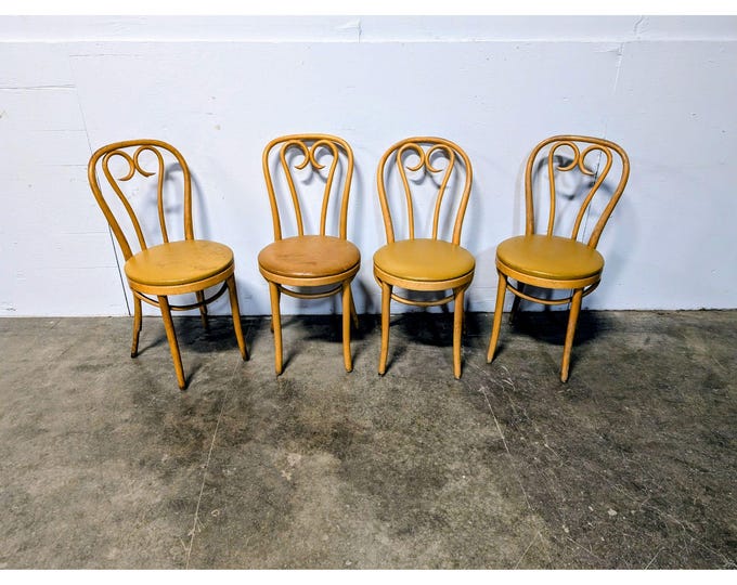 Set Of Four 1940,s Thonet Bentwood Chairs # 200192 Shipping is not a 1.00 Shipping is not free please contact us before purchase Thanks