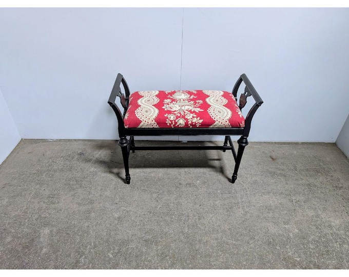 1940,s Black Painted Mahogany Bench # 199308 Shipping is not a 1.00 Shipping is not free please contact us before purchase Thanks