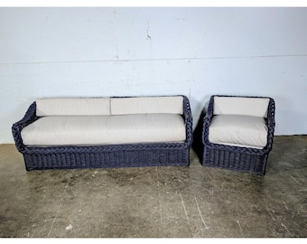 1950,s Two Piece Large Weave Wicker Set # 196507 Shipping is not a 1.00 Shipping is not free please contact us before purchase Thanks