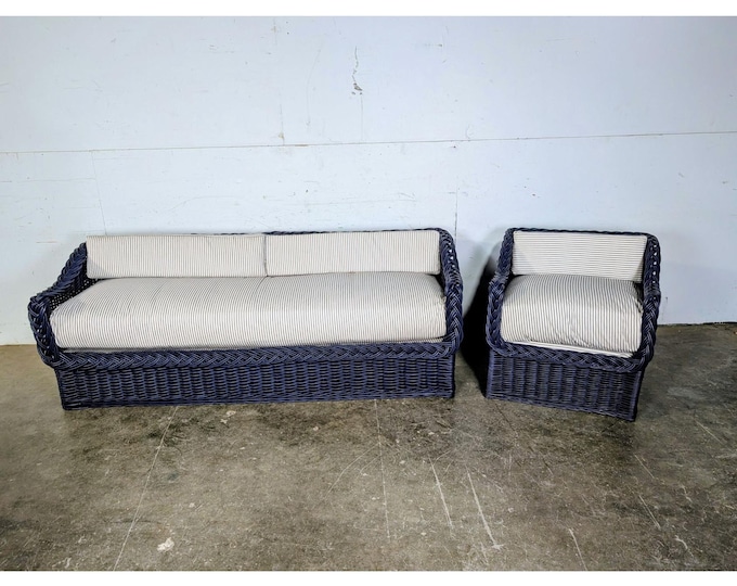 1950,s Two Piece Large Weave Wicker Set # 196507 Shipping is not a 1.00 Shipping is not free please contact us before purchase Thanks