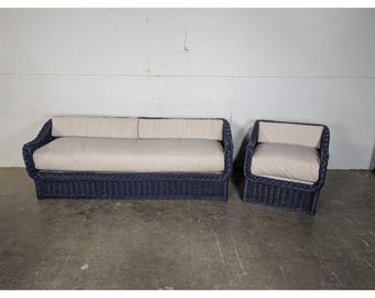 1950,s Two Piece Large Weave Wicker Set # 196507 Shipping is not a 1.00 Shipping is not free please contact us before purchase Thanks