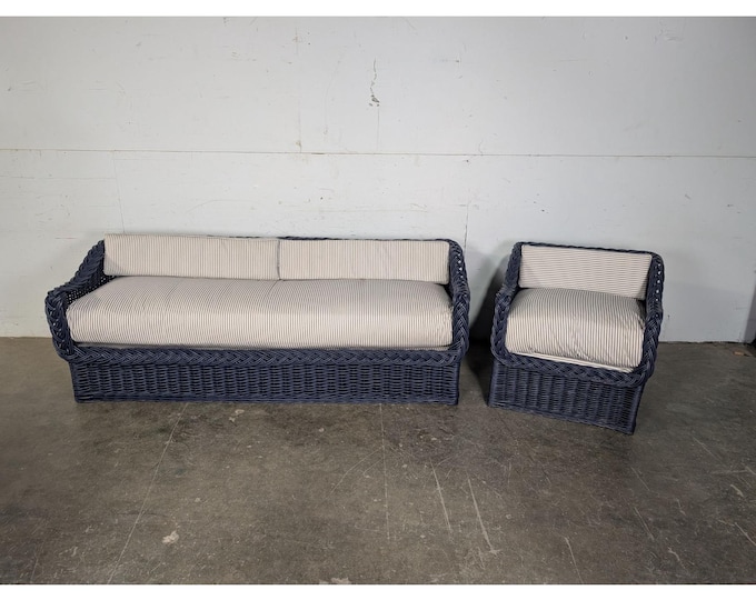 1950,s Two Piece Large Weave Wicker Set # 196507 Shipping is not a 1.00 Shipping is not free please contact us before purchase Thanks