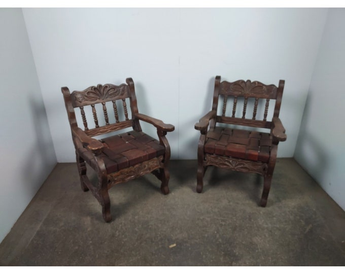 Unique Pair Of Mid 1800,s Carved Chairs # 192484 Shipping is not free please conatct us before purchase Thanks