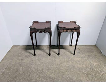 Pair Of 1920,s Mahogany Tables # 199273 Shipping is not a 1.00 Shipping is not free please contact us before purchase Thanks