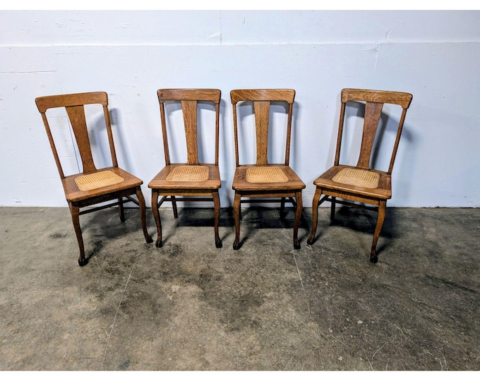 Set Of Four 1920,s T Back Oak Chairs # 200719 Shipping is not a 1.00 Shipping is not free please contact us before purchase Thanks