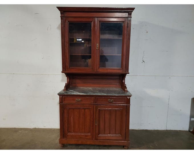 1860,s Oak Cabinet With Upper Glass Doors # 195766 Shipping is not a 1.00 Shipping is not free please contact us before purchase Thanks