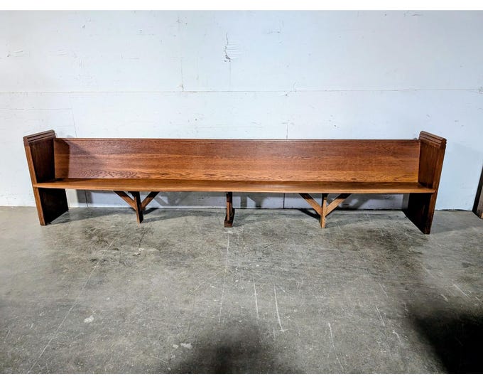 1900,s Twelve Foot Solid Oak Bench # 196596 Shipping is not a 1.00 Shipping is not free please contact us before purchase Thanks