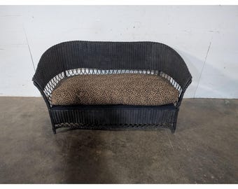 1930,s Black Painted Wicker Settee # 197427 Shipping is not a 1.00 Shipping is not free please contact us before purchase Thanks