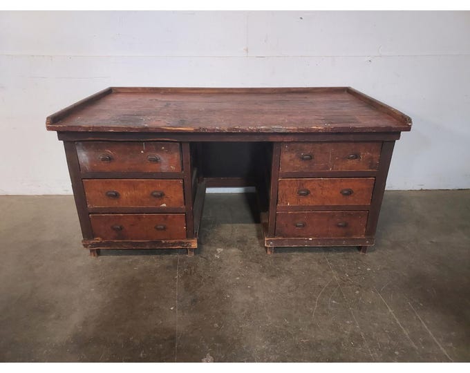 Stunning 1900,s Workbench With Six Drawers # 185064 Shipping is not free please conatct us before purchase Thanks