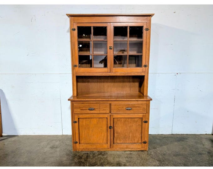 Vintage Oak Step Back Cupboard # 197686 Shipping is not a 1.00 Shipping is not free please contact us before purchase Thanks