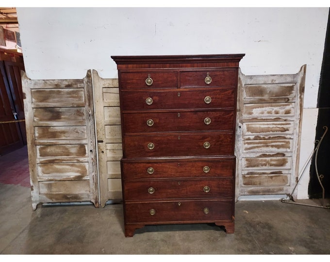 Stunning 1840,s Eight Drawer Mahogany Chest On Chest # 187031 Shipping is not free please conatct us before purchase Thanks
