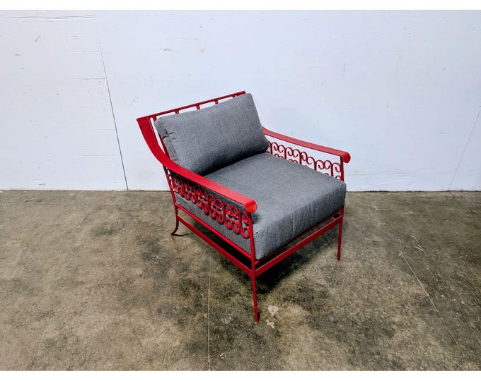 1940,s Red Metal Arm Chair # 200942 Shipping is not a 1.00 Shipping is not free please contact us before purchase Thanks