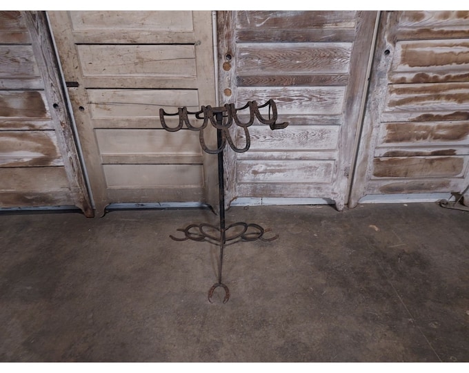 Folk Art Horse Shoe Saddle Rack # 187165 Shipping is not free please conatct us before purchase Thanks