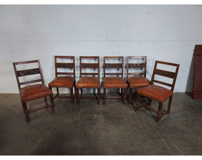 Set Of 6 1920,s Oak Chairs # 193957  Shipping is not free please conatct us before purchase Thanks