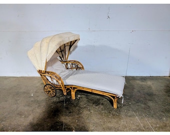 Rare 1920,s Split Reed Canopy Chaise # 197224 Shipping is not a 1.00 Shipping is not free please contact us before purchase Thanks