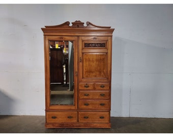 1920,s Armoire With Mirrored Door # 193387 Shipping is not a 1.00 Shipping is not free please contact us before purchase Thanks
