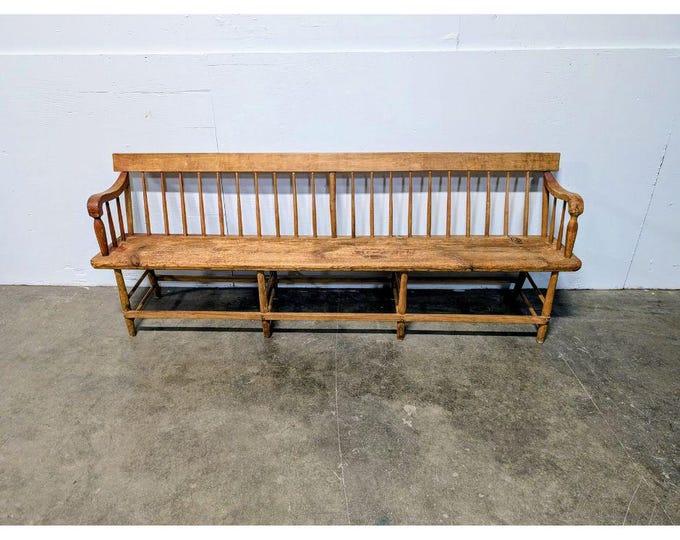 1840,s French Spindle Back Bench # 199328 Shipping is not a 1.00 Shipping is not free please contact us before purchase Thanks