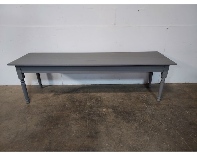 Mid 1800's Gray Painted Harvest Table # 190601 Shipping is not free please conatct us before purchase Thanks