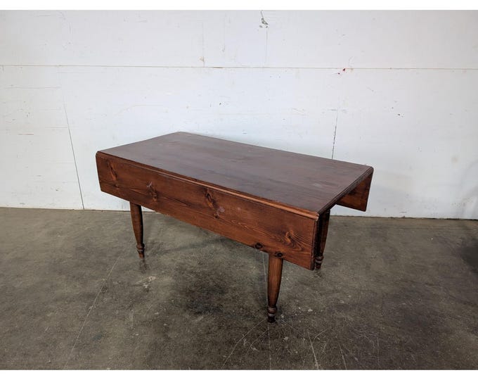 Vintage Pine Turned Leg Drop Leaf Table # 196937 Shipping is not a 1.00 Shipping is not free please contact us before purchase Thanks