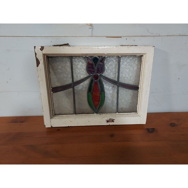 1890,s Simple Stain Glass Window # 194546 Shipping is not free please conatct us before purchase Thanks