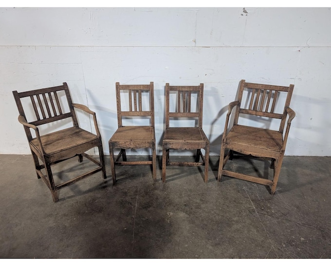 Unique Set Of Four Mid 1800,s Country Chairs # 196549 Shipping is not a 1.00 Shipping is not free please contact us before purchase Thanks