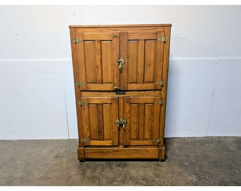 1880,s Four Door Oak Ice Box # 199403 Shipping is not a 1.00 Shipping is not free please contact us before purchase Thanks