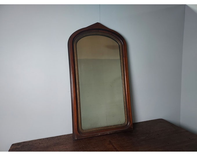 Elegant 1860,s Arched Top Walnut Mirror # 193651 Shipping is not free please conatct us before purchase Thanks