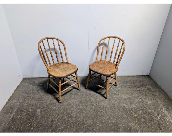 Pair Of Mid 1800,s Hoop Back Plank Seat Chairs # 198369 Shipping is not a 1.00 Shipping is not free please contact us before purchase Thanks
