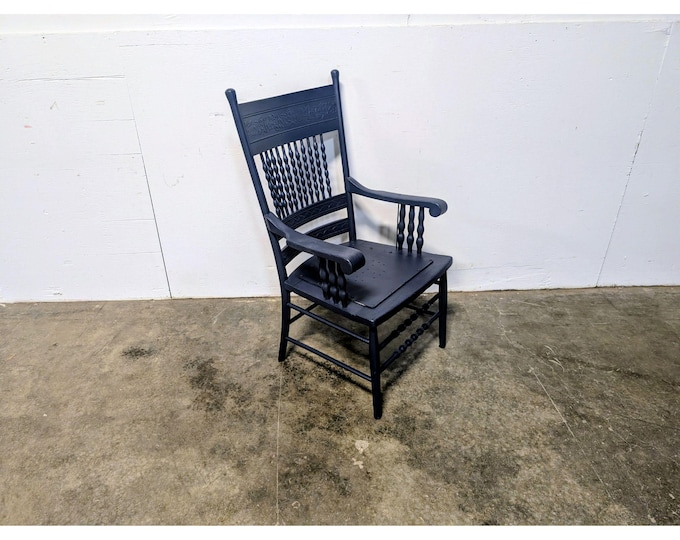 Mid 1800,s Oak Painted Spindle Back Arm Chair # 200713 Shipping is not a 1.00 Shipping is not free please contact us before purchase Thanks
