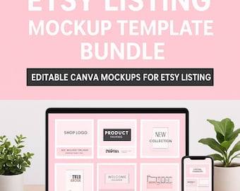 1500 Etsy Listing Mockup Template Bundle for Digital Products, Editable Canva Mockups for Etsy Listing, Etsy Product Image Mockup Templates.