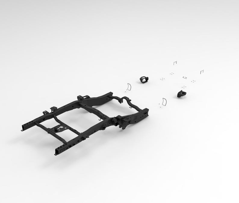 Lower Ladder Frame Ford Ranger Ford Ranger 2022+ Chassis & Frame Assembly STEP CAD Files (digital ...