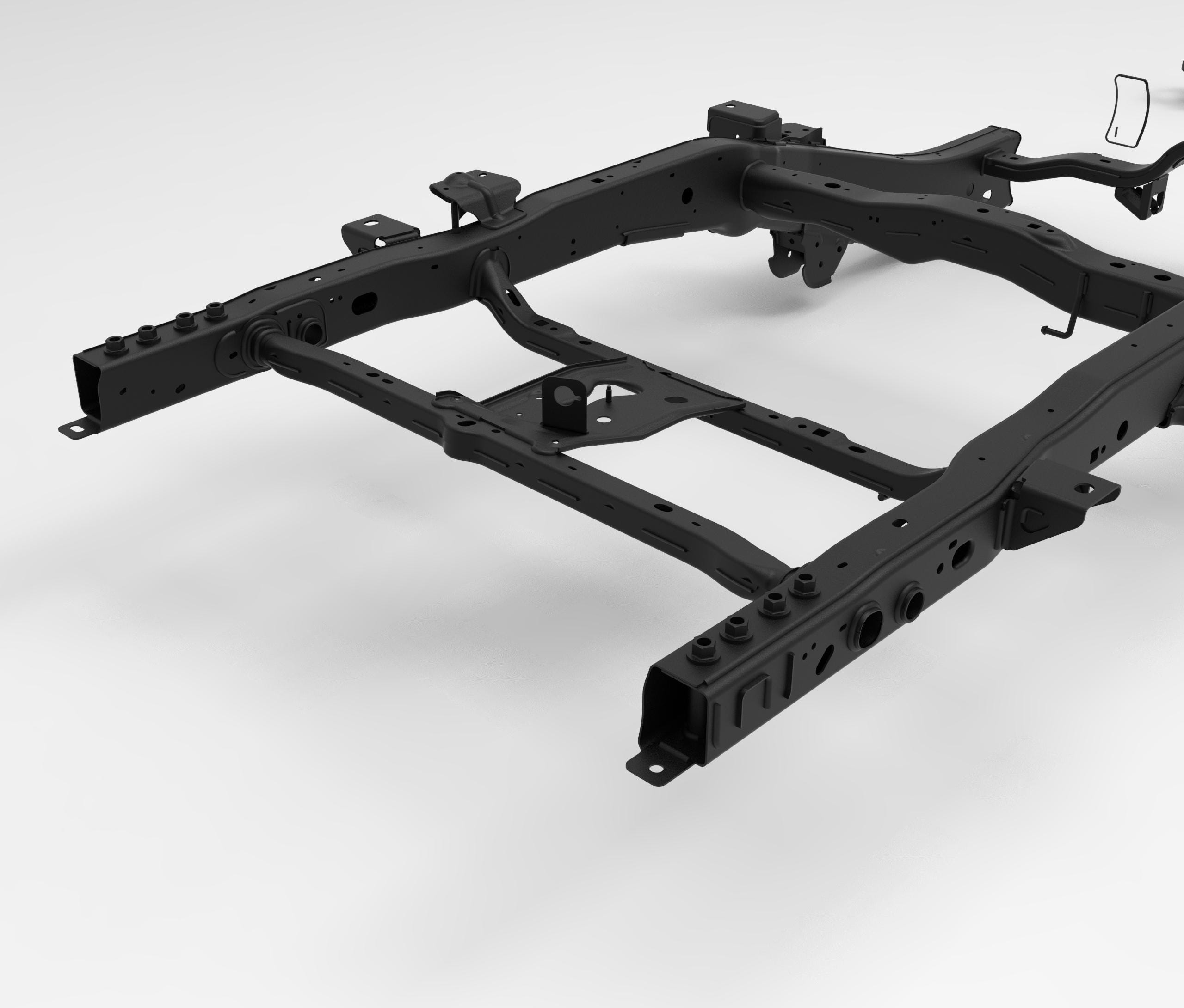 90 Ford Ranger Frame Ford Ranger 2022+ Chassis & Frame Assembly STEP CAD Files (digital ...