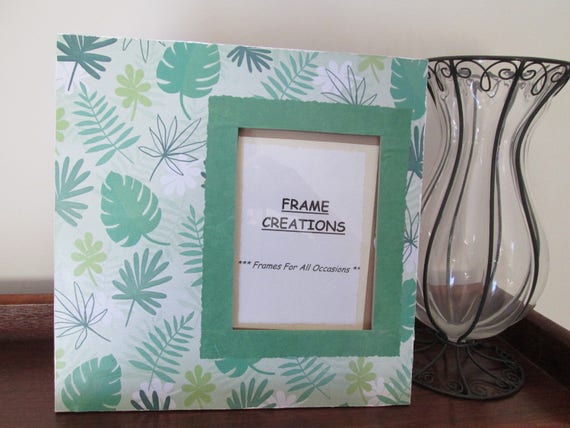 5x7 Palm Leaf Themed Hand Decorated Picture Frame Etsy