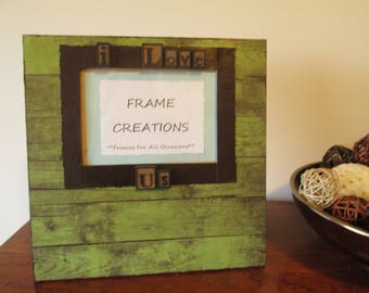 5x7 I Love Us Themed - Hand Decorated Picture Frame