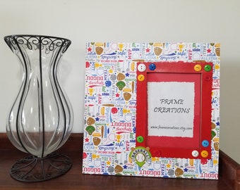 5x7 Baseball Themed - Hand Decorated Picture Frame