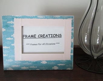 4x6 Fish Themed - Hand Decorated Picture Frame