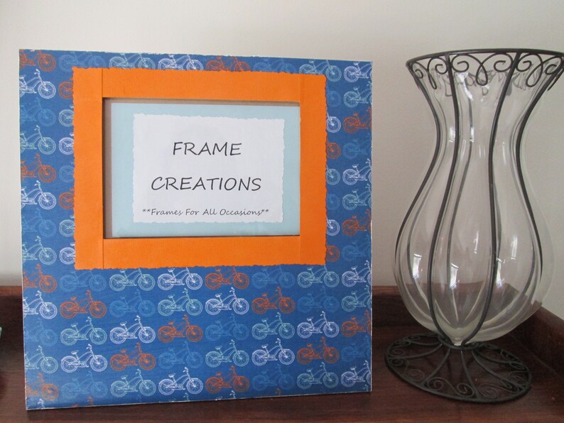 5x7 Bike Themed Hand Decorated Picture Frame