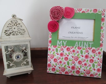 3x5 My Aunt Themed - Hand Decorated Picture Frame