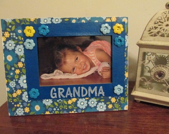 4x6 Grandma Themed - Hand Decorated Picture Frame